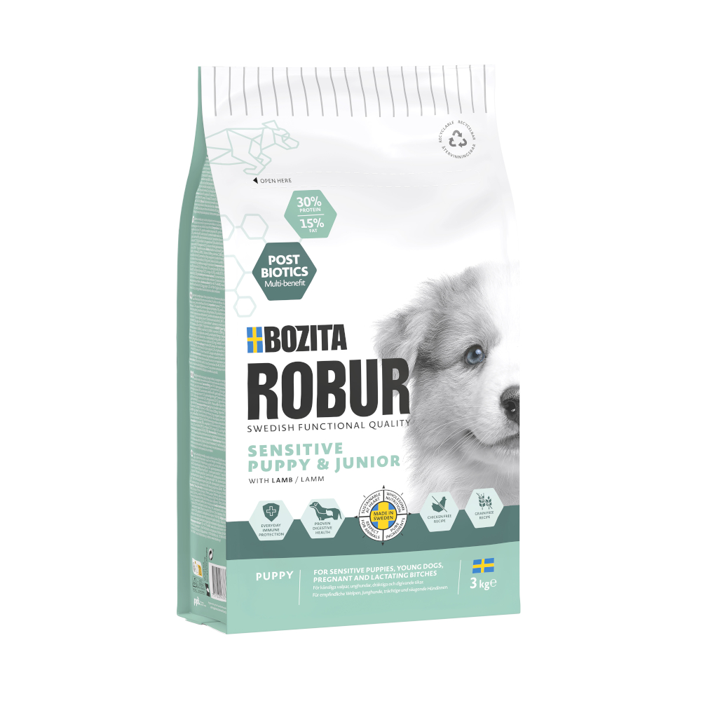 Bozita Robur Sensitive Grain Free Puppy, jagnięcina - 2 x 3 kg