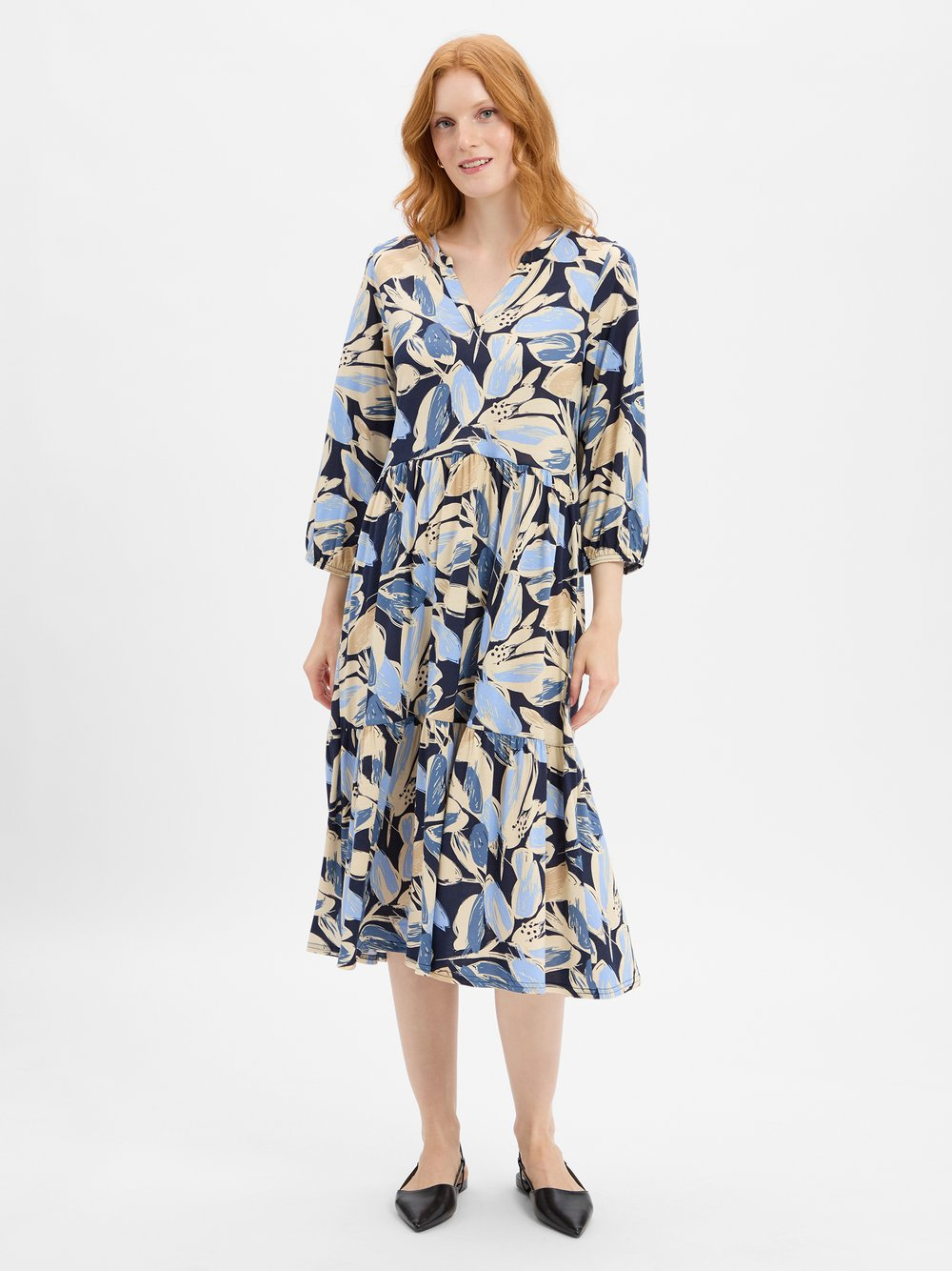 soyaconcept® Damska sukienka maxi - SCFelicity Kobiety Bawełna niebieski, XL