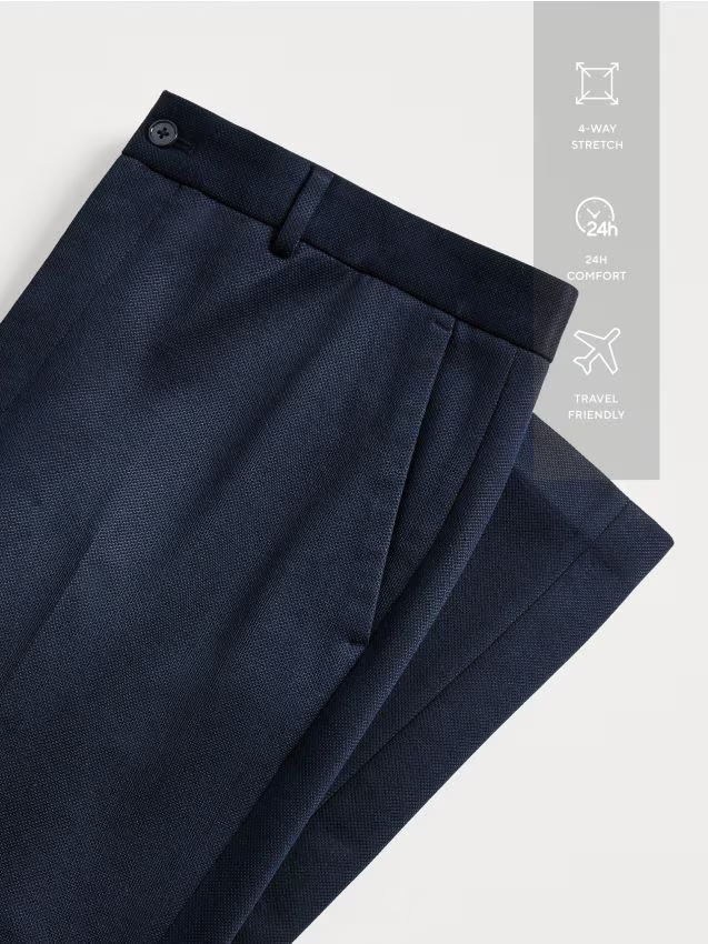 Reserved - Garniturowe spodnie slim fit - granatowy