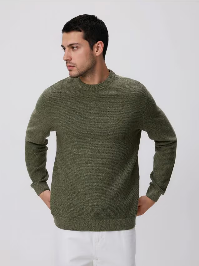 Reserved - Sweter z domieszką lyocellu - ciemnozielony