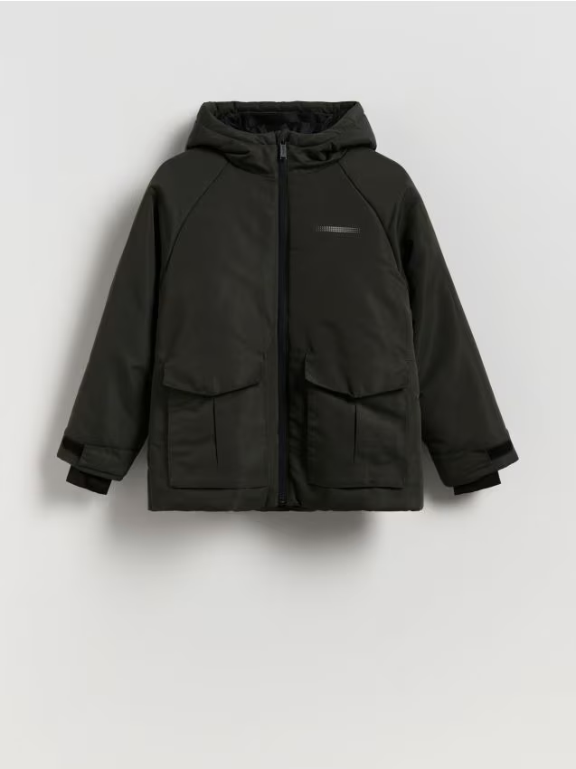 Reserved - Ocieplana kurtka parka - ciemnoszary