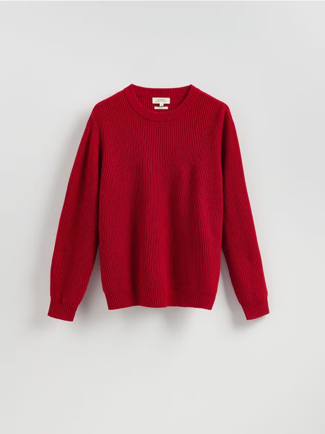 Reserved - Sweter z wełną - czerwony