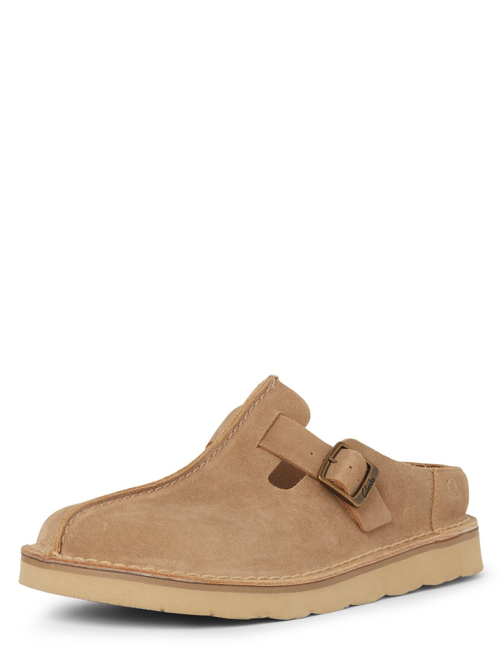 Clarks Męskie zamszowe buty casual - Solsbury Mule Mężczyźni skóra beżowy, 8