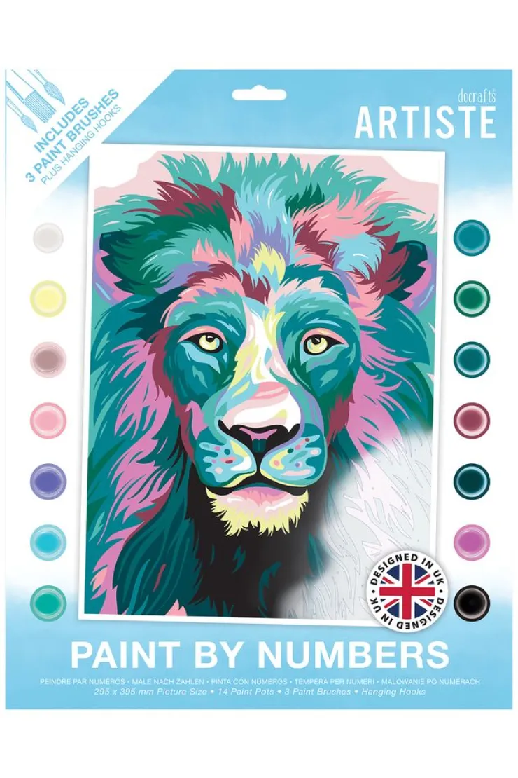 Malowanie po numerach - Curageous Lion 40x30cm