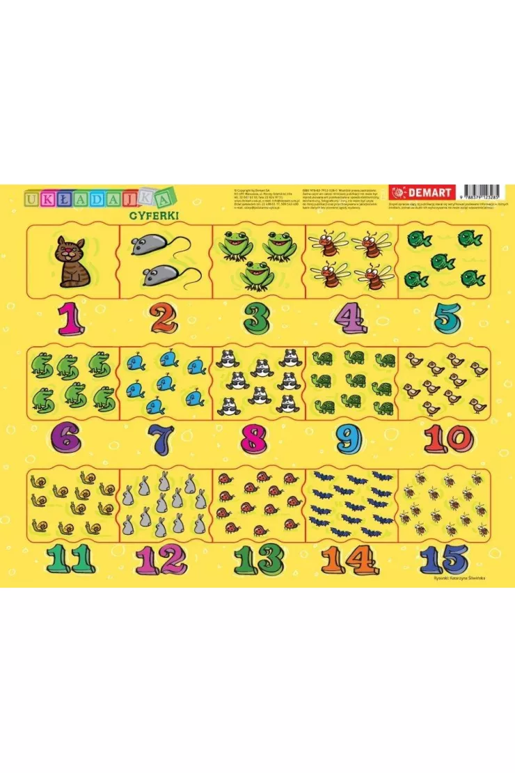 Puzzle ramkowe 15 el. Cyferki dla dzieci