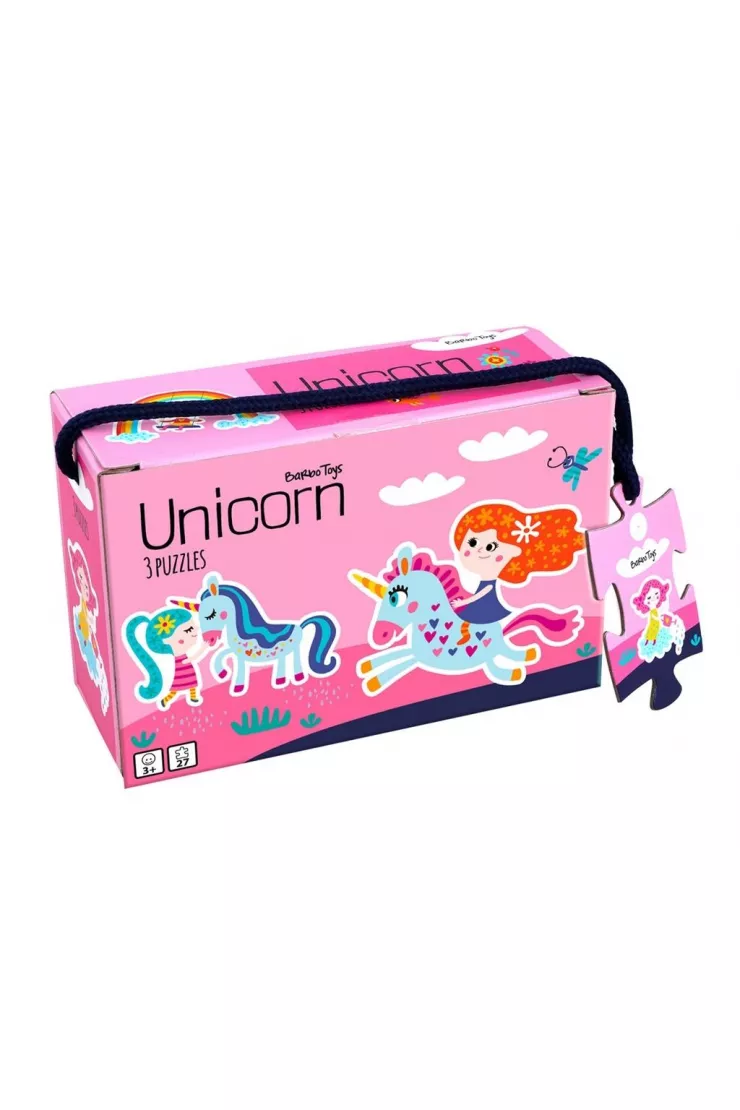 Moje pierwsze puzzle - 3 układanki. Unicorn