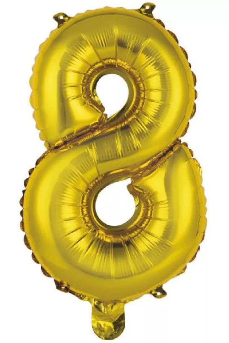 Balon foliowy mini cyfra 8 złota