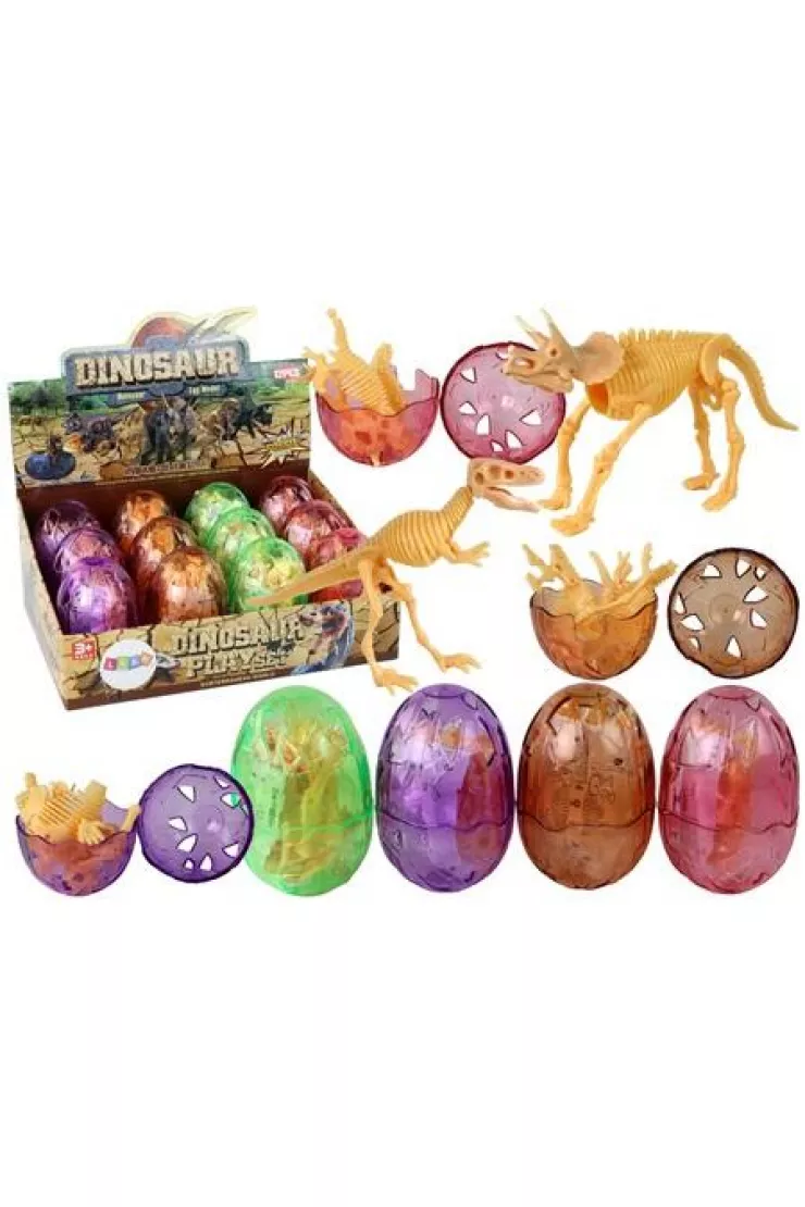 Otwierane jajo dinozaura figurka żółta 9cm