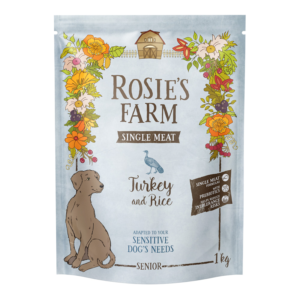 Rosie's Farm Single Meat Senior, indyk z ryżem - 1 kg