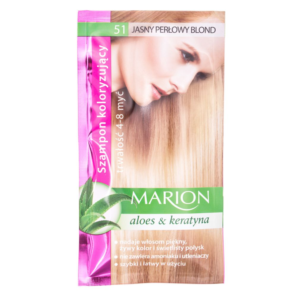 MARION Szamponetka szampon koloryzujący nr.51, JASNY PERŁOWY BLOND, 40 ml miniaturka