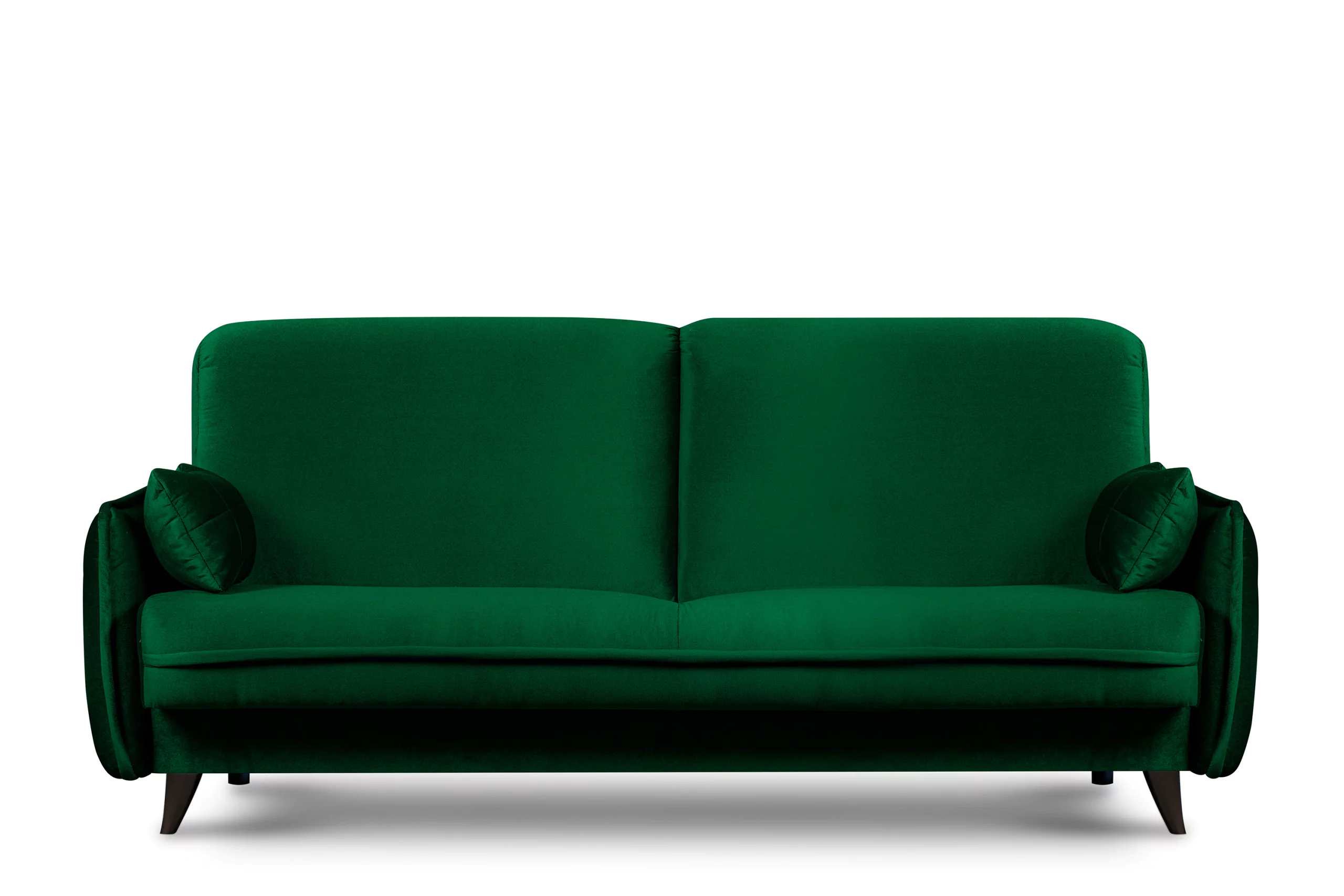 Nowoczesna sofa z funkcją spania welur butelkowa zieleń GRINDE