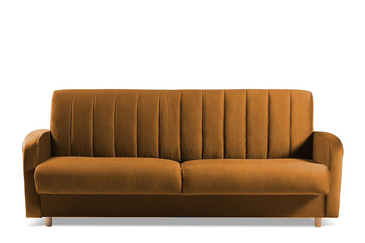 Rozkładana sofa do salonu automat wersalkowy żółta CAVICO
