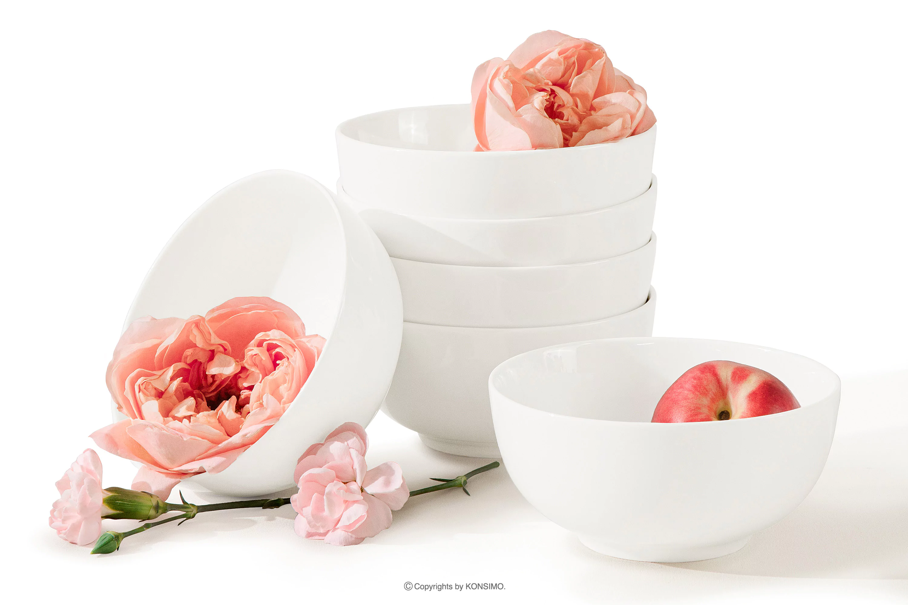 Miska twarda porcelana 6 szt. ecru AD BELLA