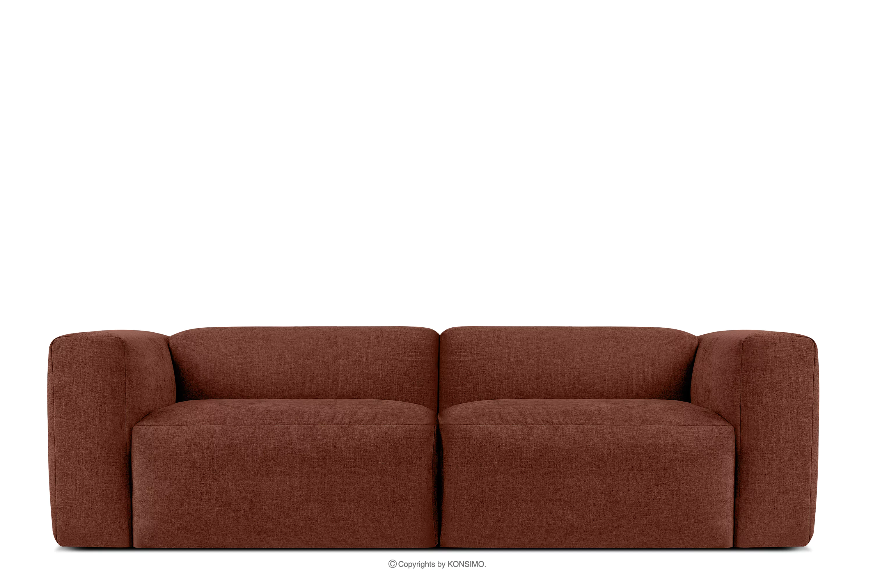 Sofa chmurka do salonu tkanina pleciona pomarańczowa BUFFO