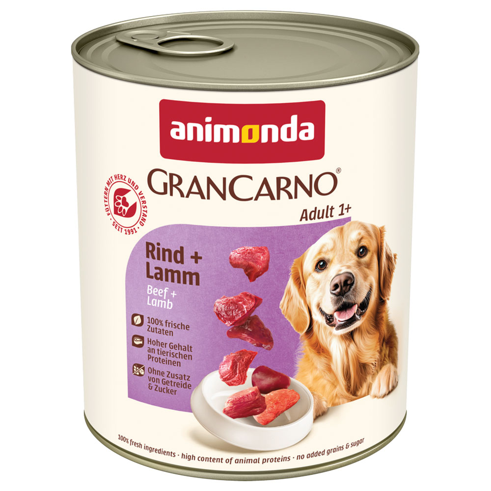 Megapakiet animonda GranCarno Original Adult, 24 x 800 g - Wołowina z jagnięciną