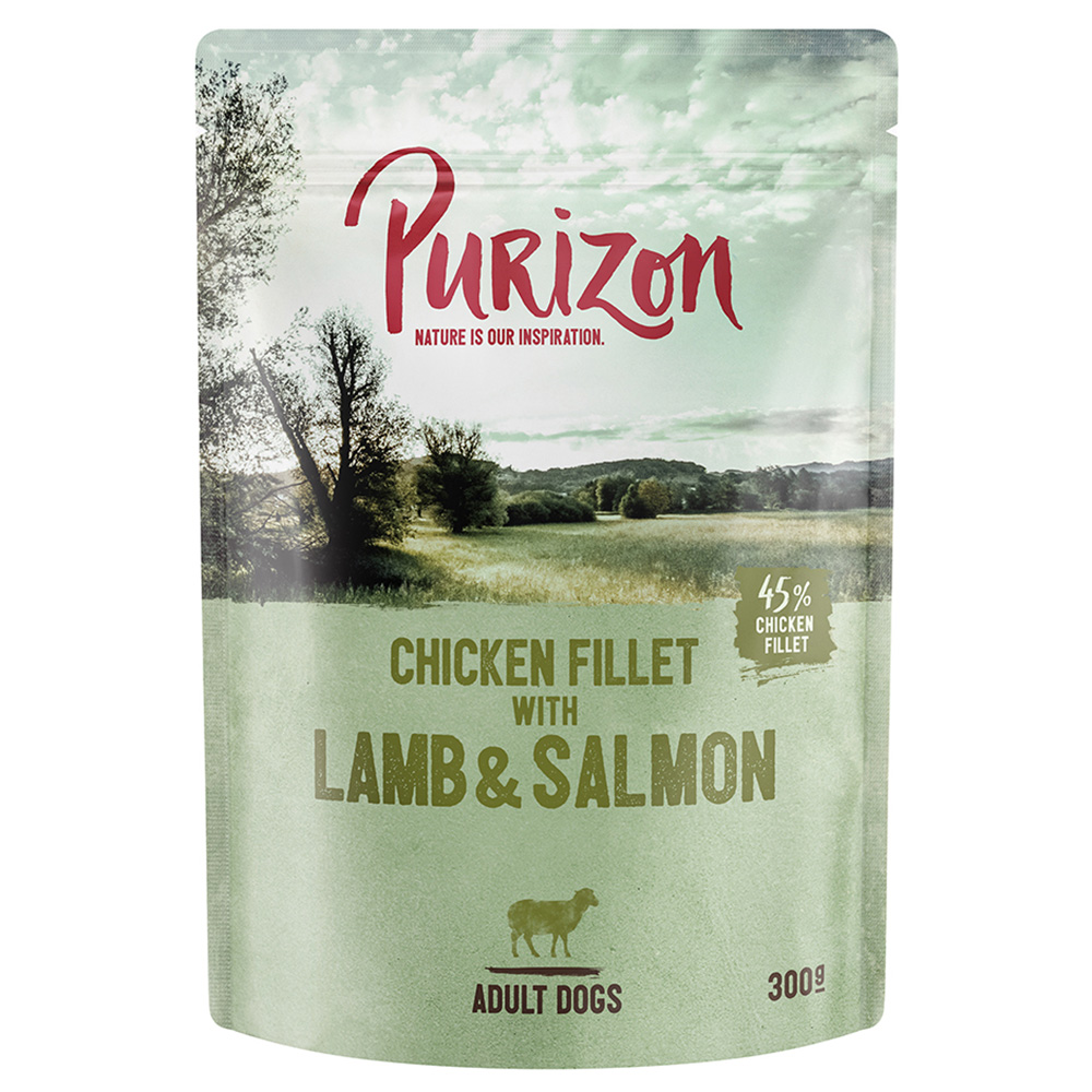 Megapakiet  Purizon Adult, 24 x 300 g - Jagnięcina i łosoś z ziemniakami i gruszką