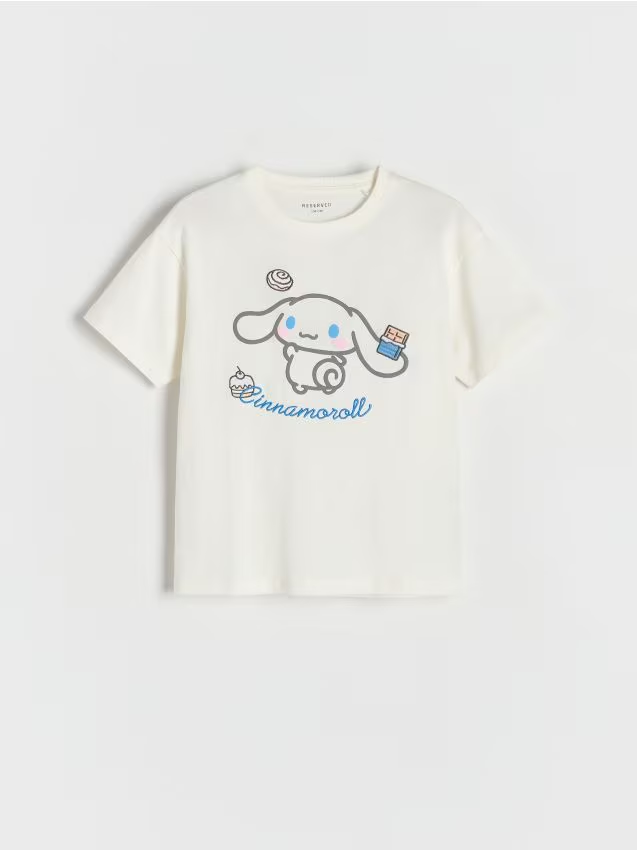 Reserved - T-shirt Cinnamoroll - złamana biel