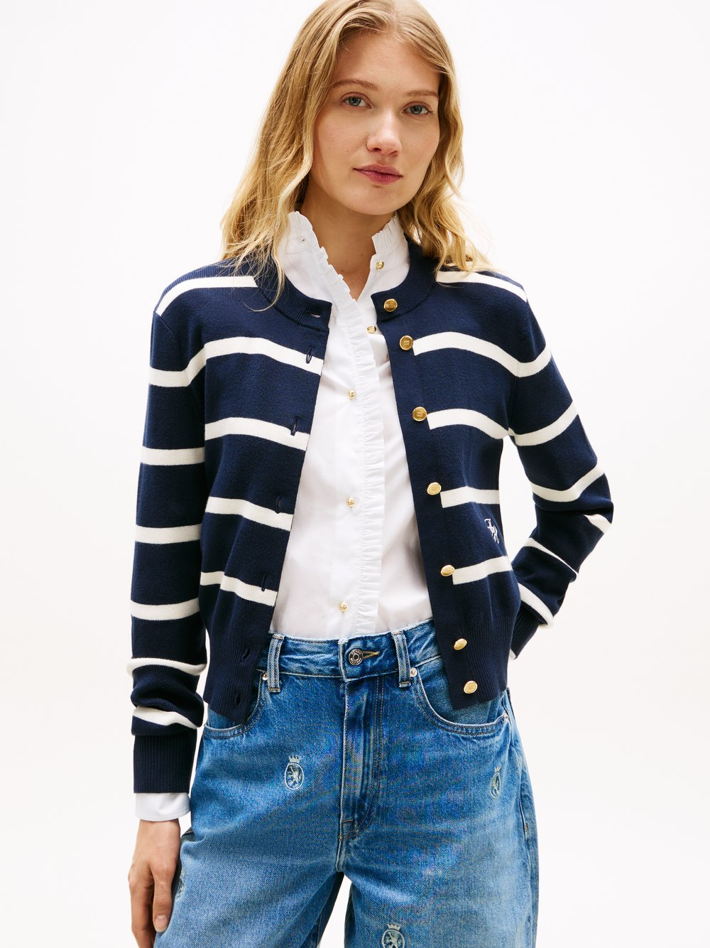 Tommy Hilfiger Kardigan damski Kobiety Bawełna niebieski, XL