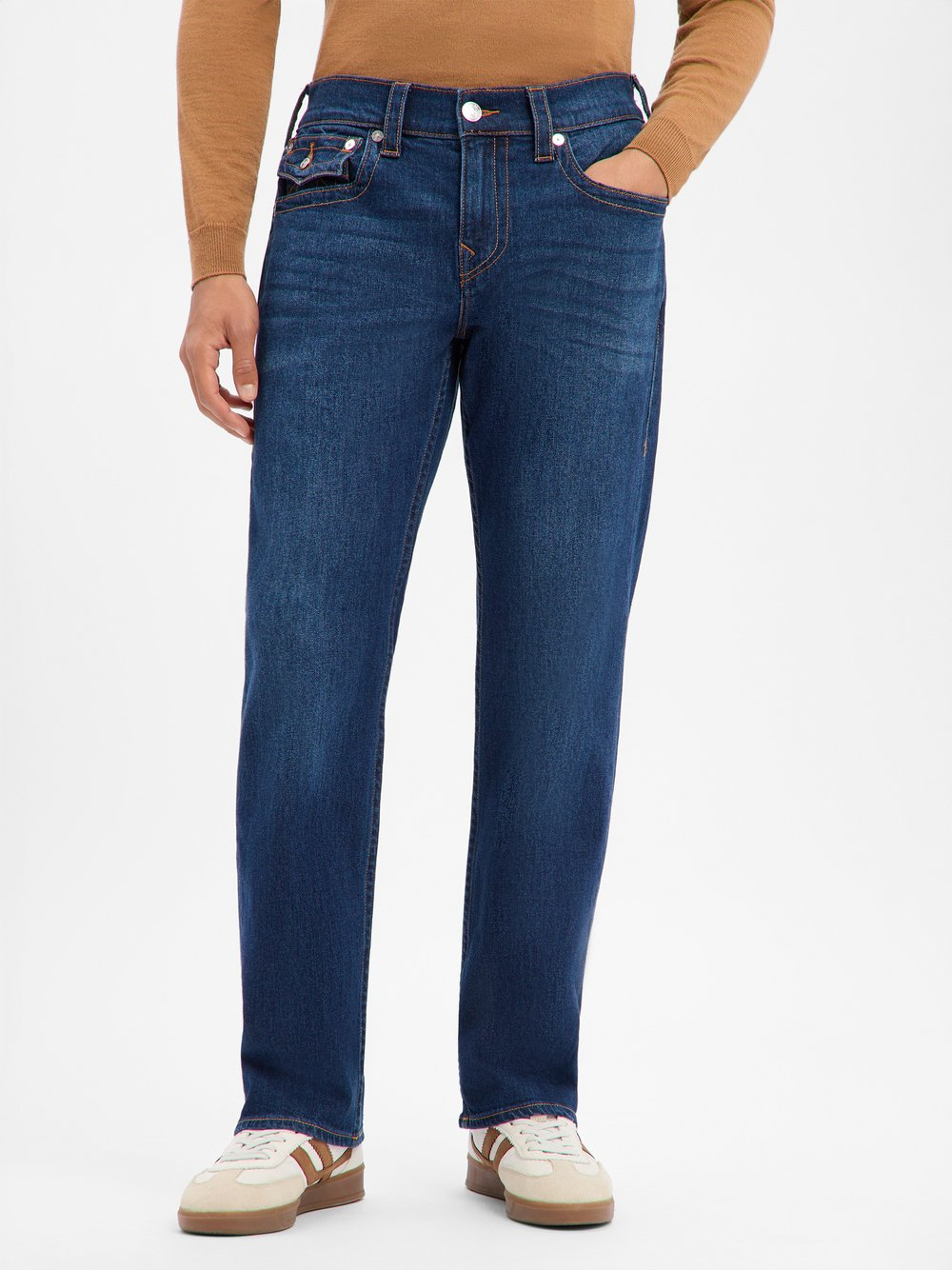 True Religion Dżinsy - Ricky Relaxed Straight Mężczyźni Bawełna niebieski, 29-32