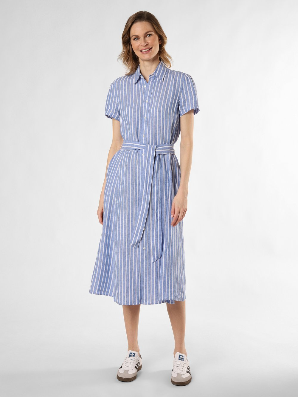 Polo Ralph Lauren Lniana sukienka damska Kobiety len niebieski, 40
