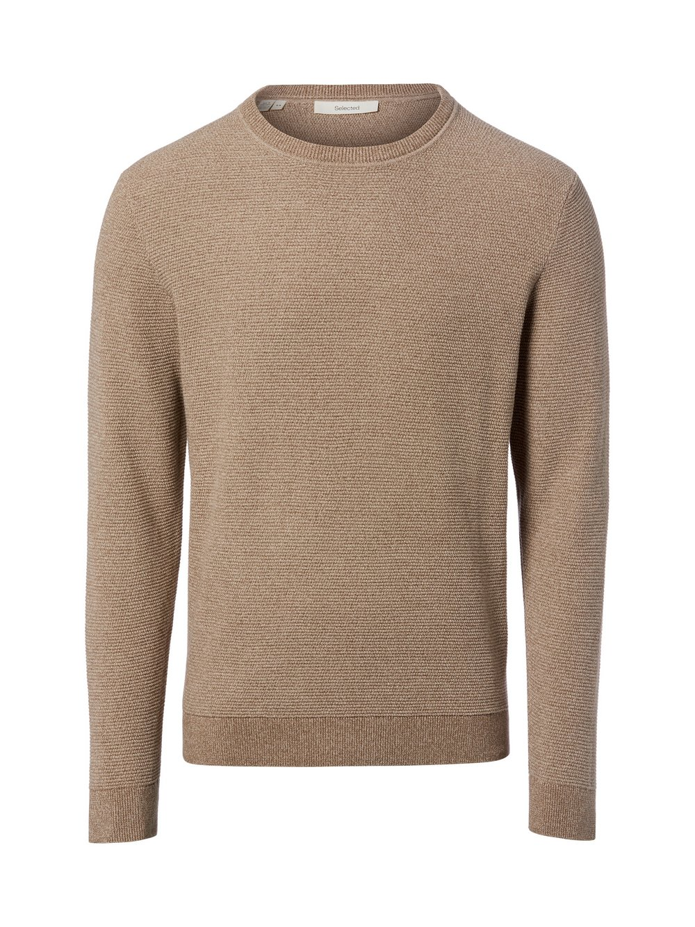 Selected Męski sweter z dzianiny - SLHRoss Mężczyźni Bawełna brązowy, XXL