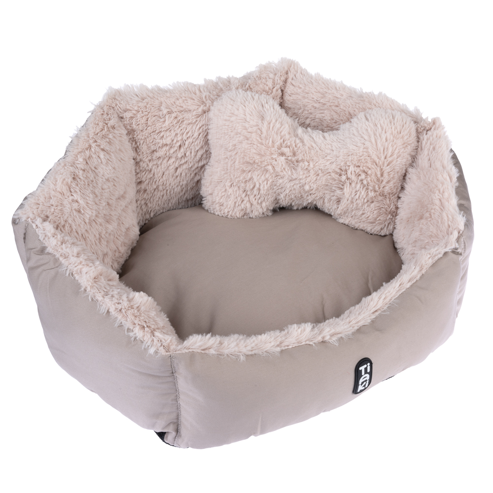 TIAKI Przytulne legowisko Fluffy Bone - Dł. x szer. x wys.: 60 x 50 x 22 cm