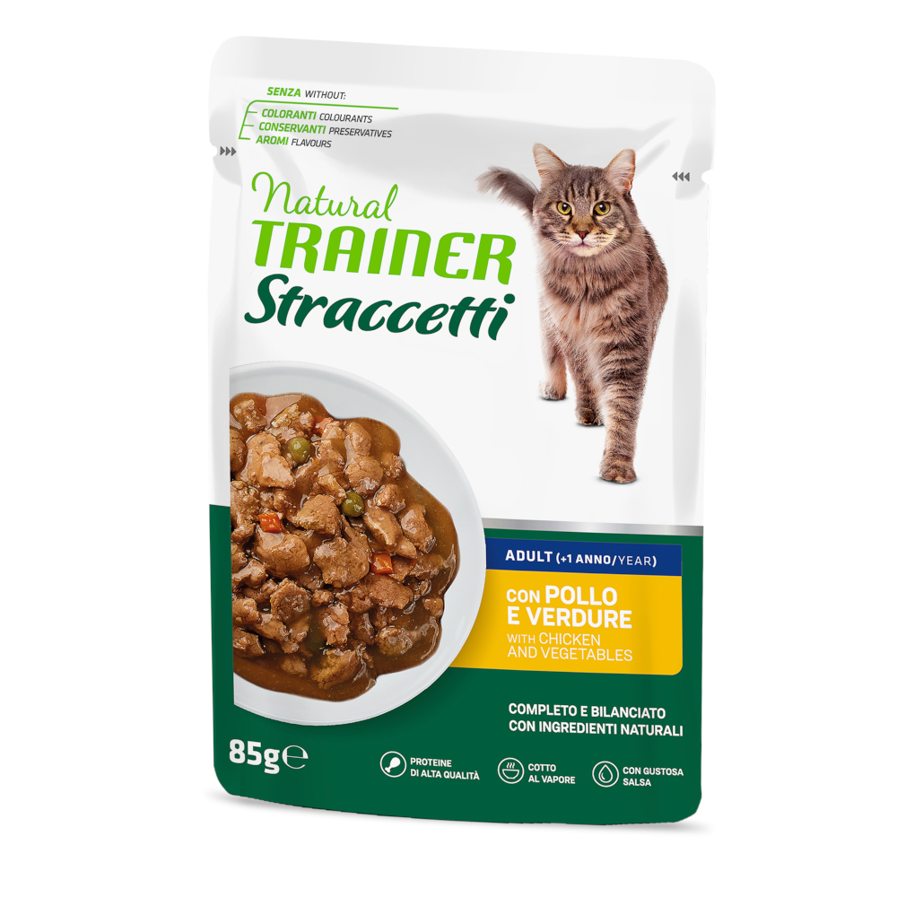 Natural Trainer Straccetti Adult, paski w sosie, 22 x 85 g - Kurczak