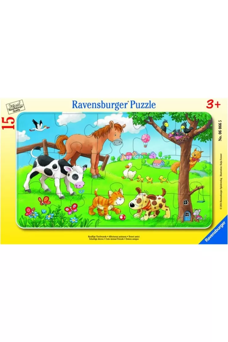 Puzzle 15 el. Miłosnicy słodkich zwierząt