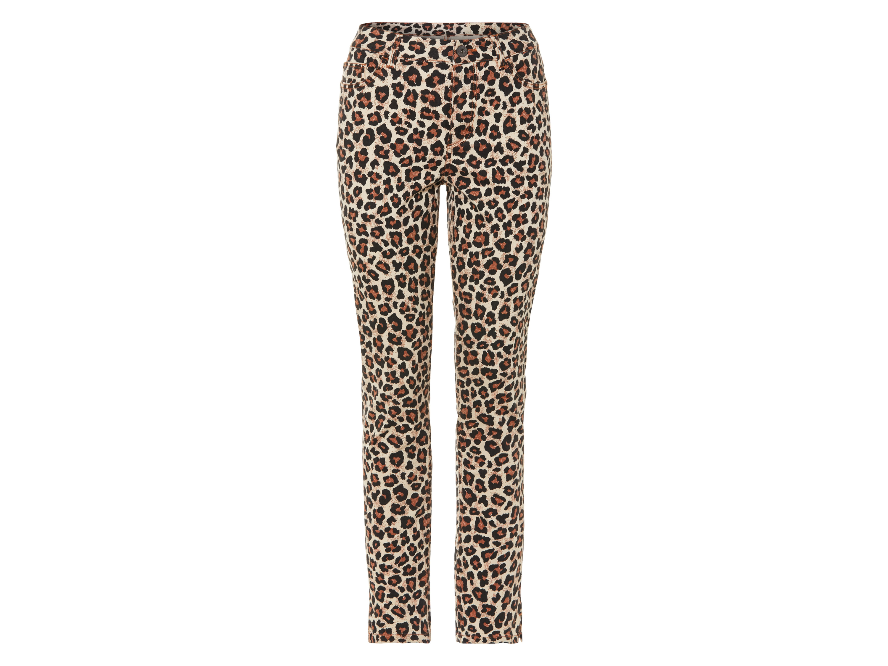 esmara® Spodnie damskie, slim fit (46, regularna długość, Panterka)