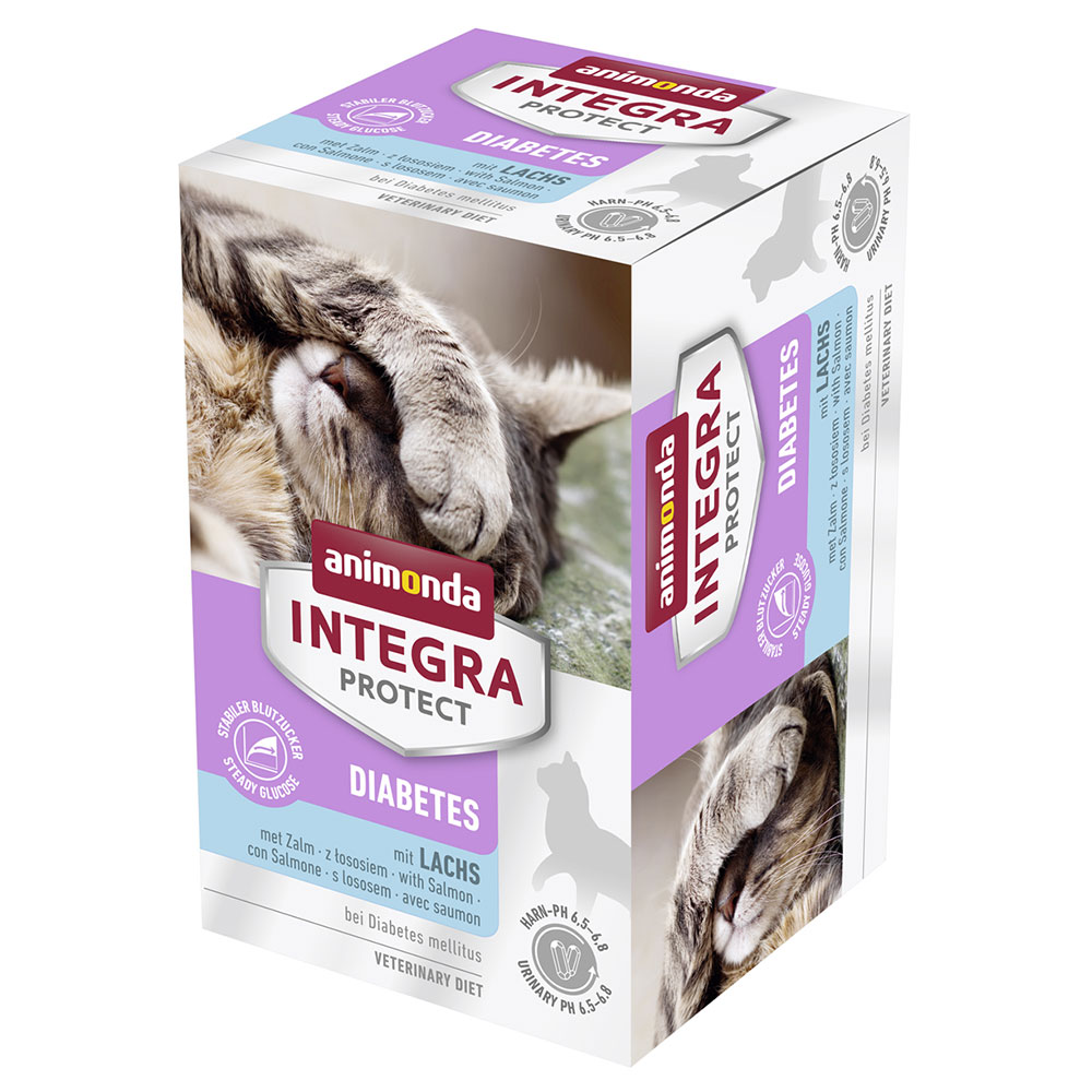 animonda Integra Protect Adult Diabetes, tacki, 6 x 100 g - Z łososiem