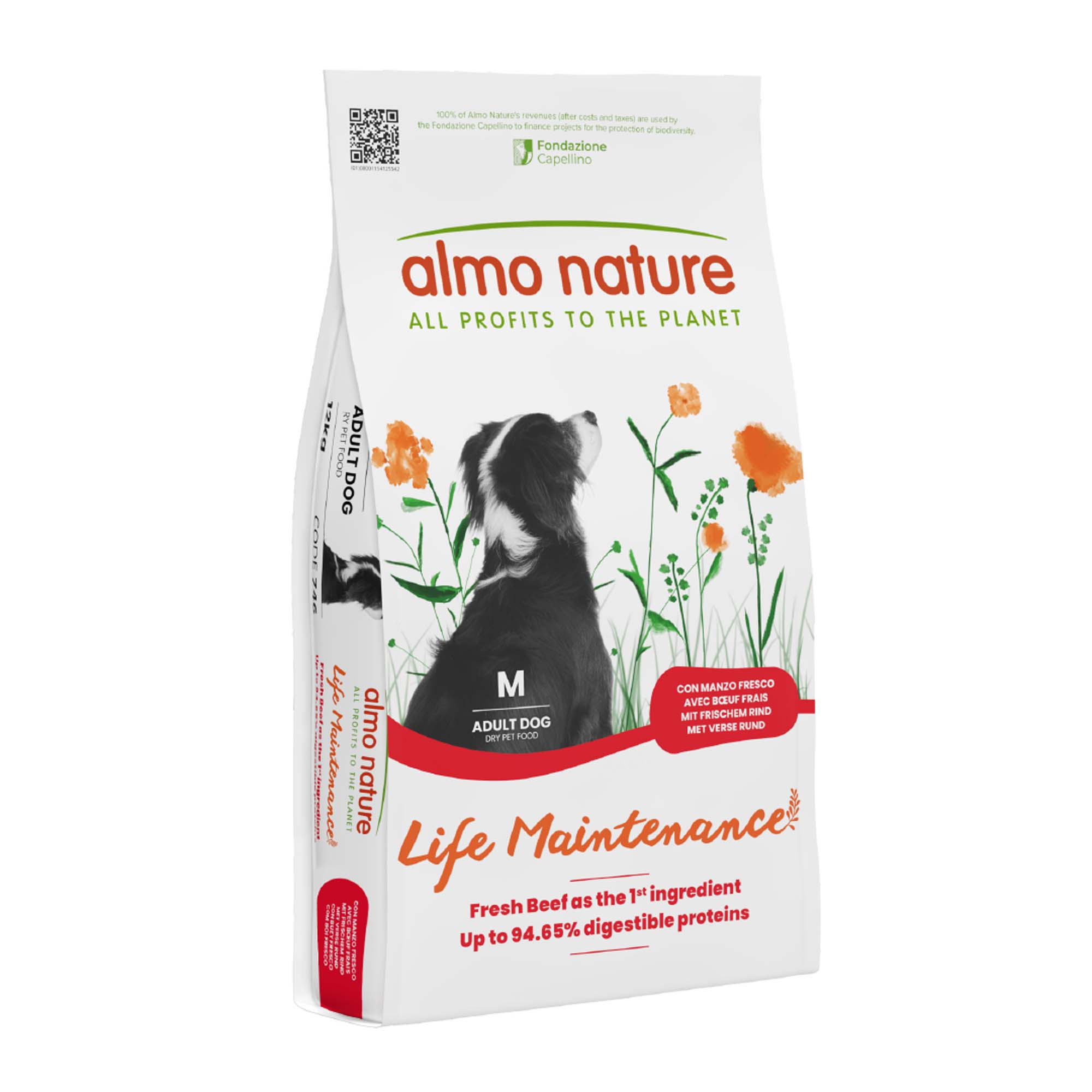Almo Nature Life Maintenance Adult Medium, wołowina z ryżem - 2 x 12 kg