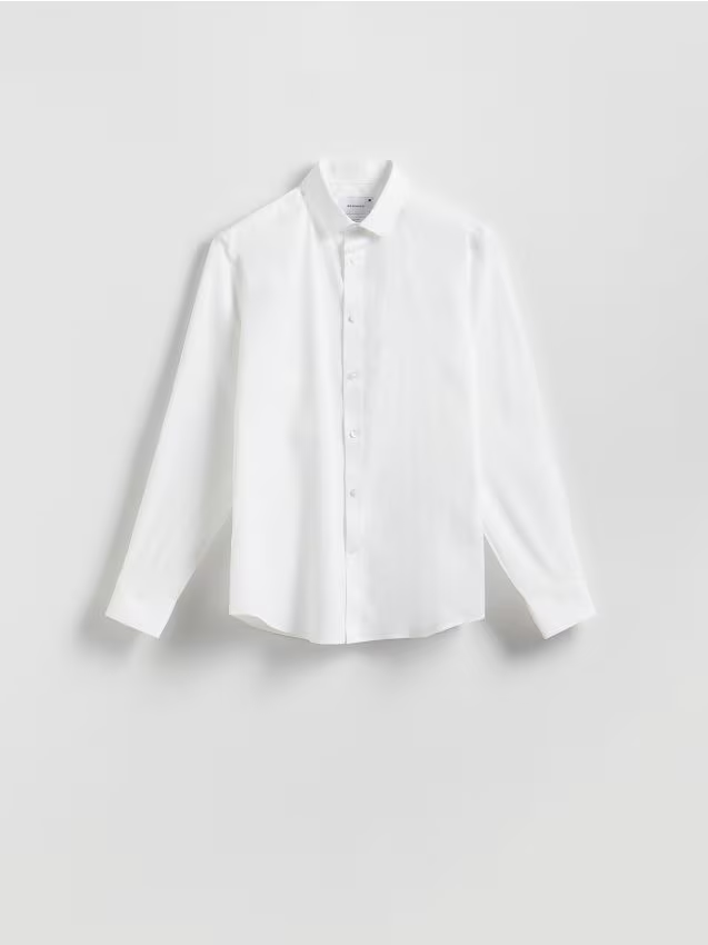 Reserved - Bawełniana koszula slim fit - biały