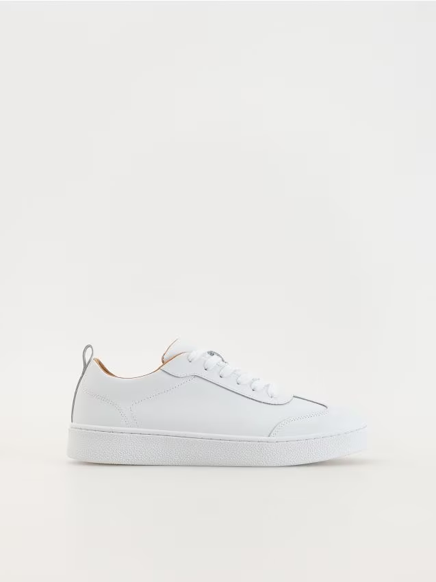 Reserved - Skórzane sneakersy - biały