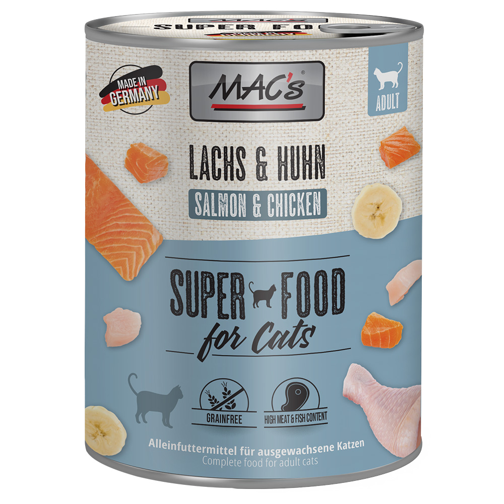 MAC´s Cat karma  dla kota, 6 x 800 g - Łosoś i kurczak