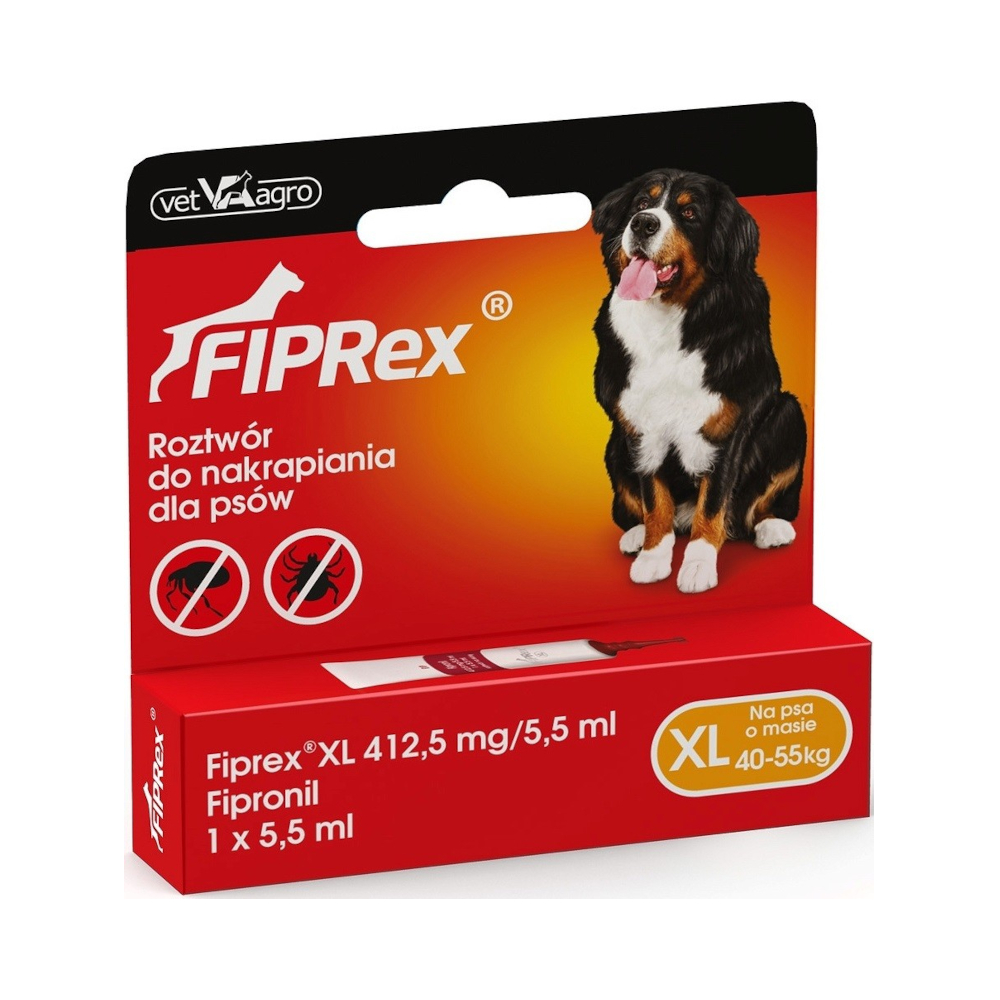 Fiprex Spot-on solution dla psów - XL: 40-55 kg (1 pipeta x 5,5 ml) miniaturka