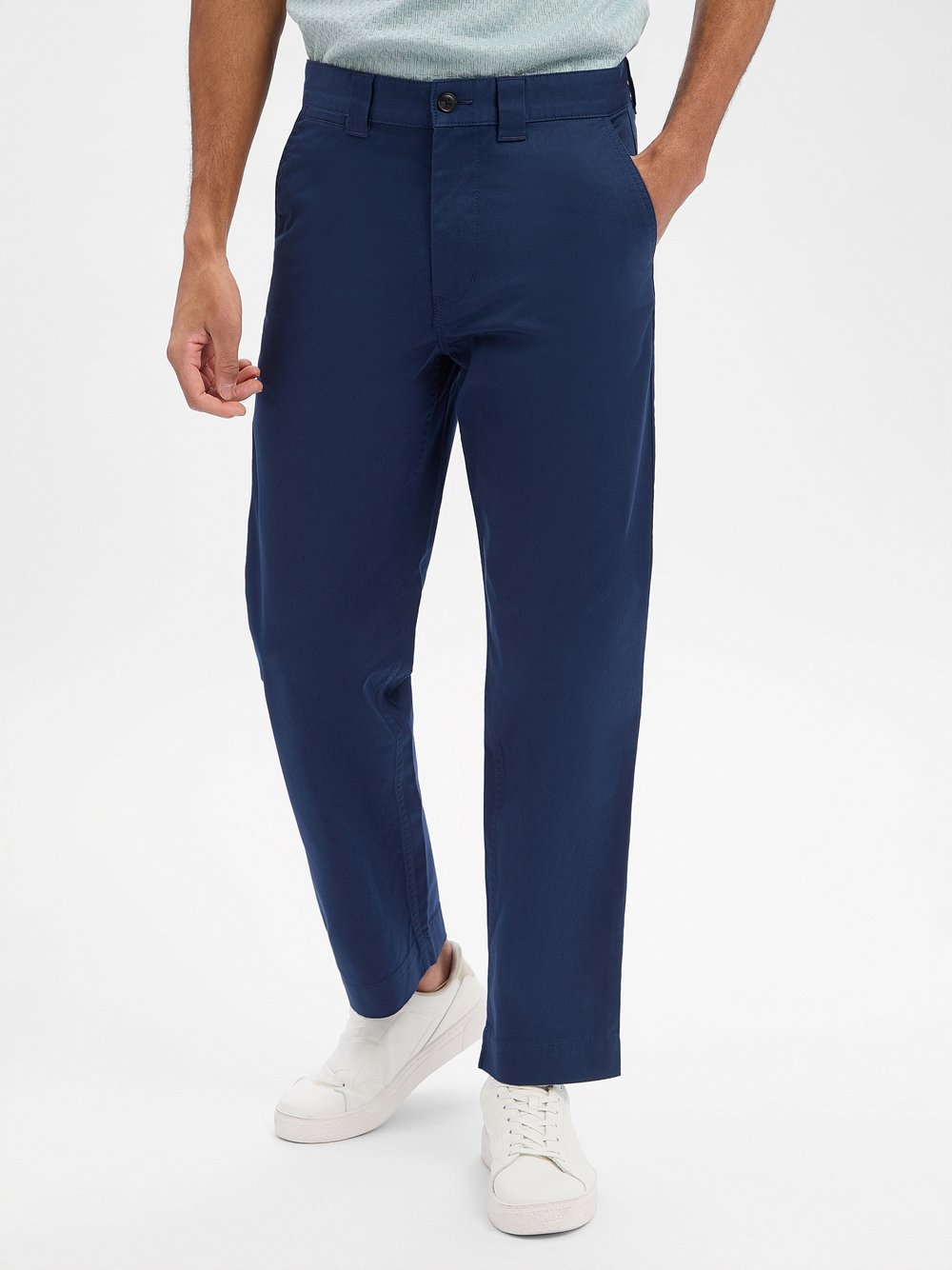 BOSS Orange Spodnie - Chino Straight Mężczyźni Bawełna niebieski, 36-30