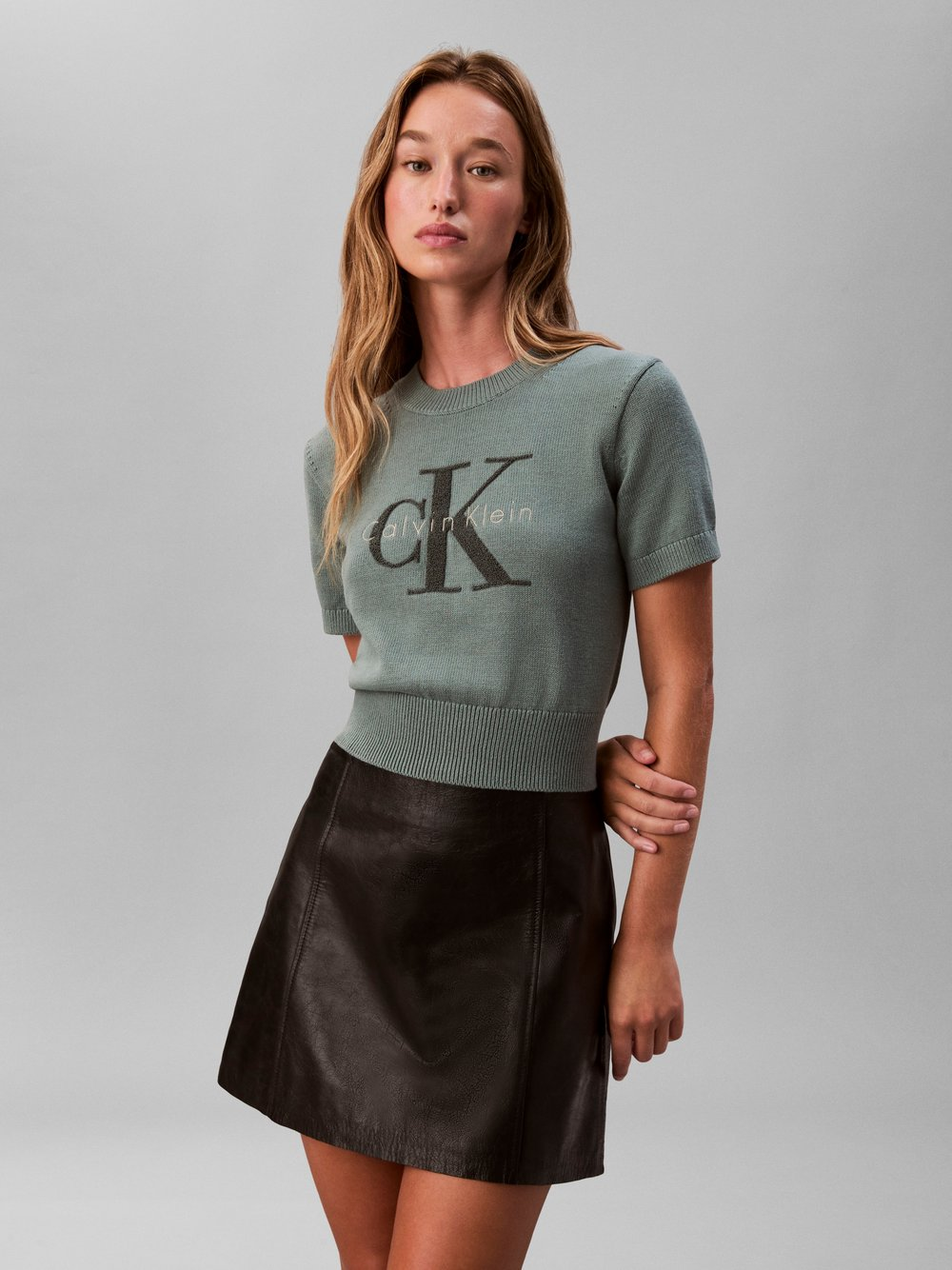 Calvin Klein Jeans Sweter damski - wrzosowy Kobiety Bawełna zielony, L
