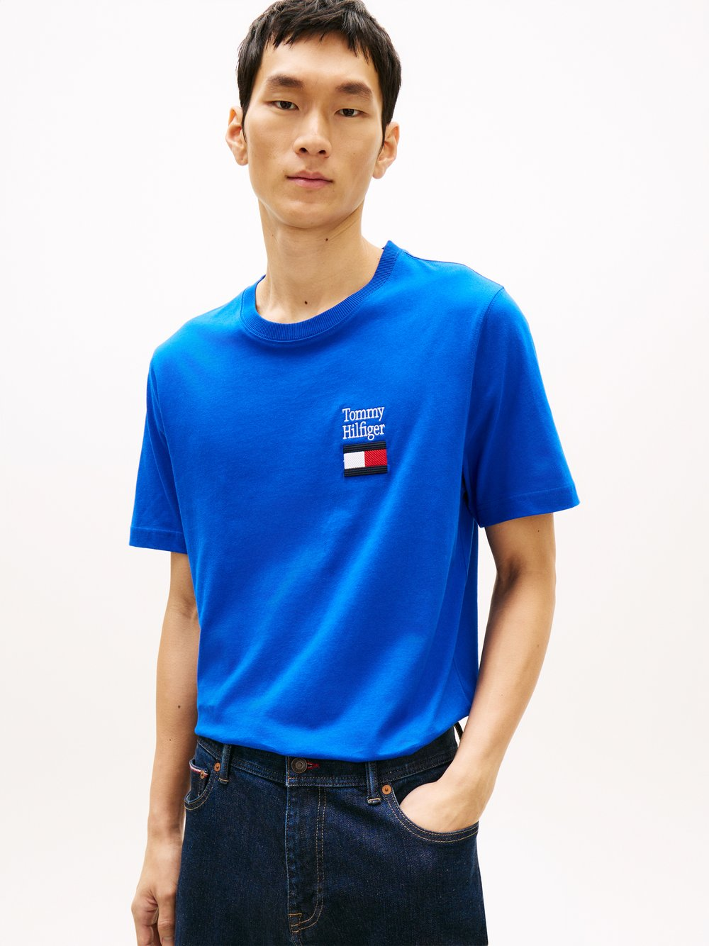 Tommy Hilfiger Koszulka męska Mężczyźni Bawełna niebieski, XL