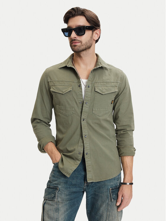 G-Star Raw Koszula Dakota D23616-D920 Zielony Slim Fit