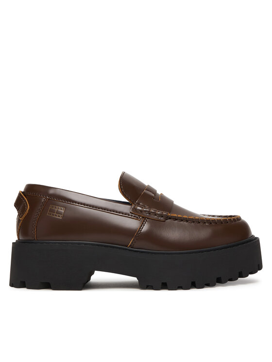 Tommy Hilfiger Loafersy Archive '01 Leather Loafer EN0EN03022 Brązowy