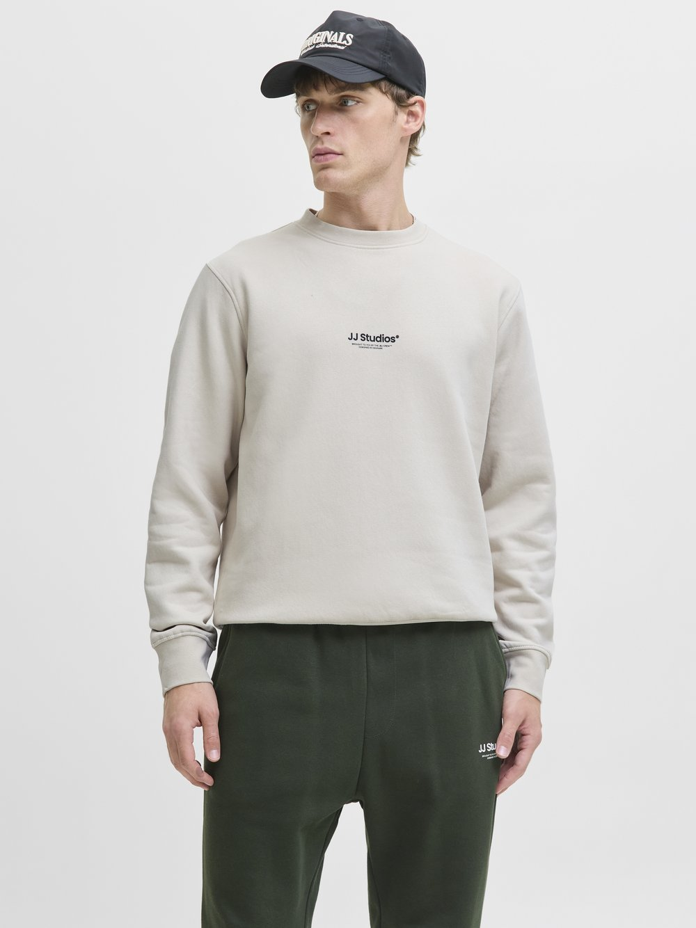 Jack & Jones Bluza męska - JJEsoho Mężczyźni Materiał dresowy beżowy, XL