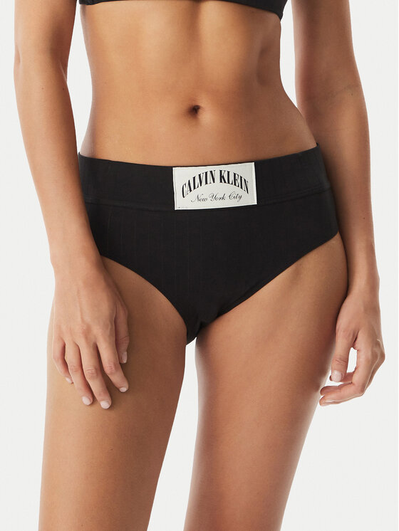 Calvin Klein Underwear Figi klasyczne z wysokim stanem LV00QF8713 Czarny