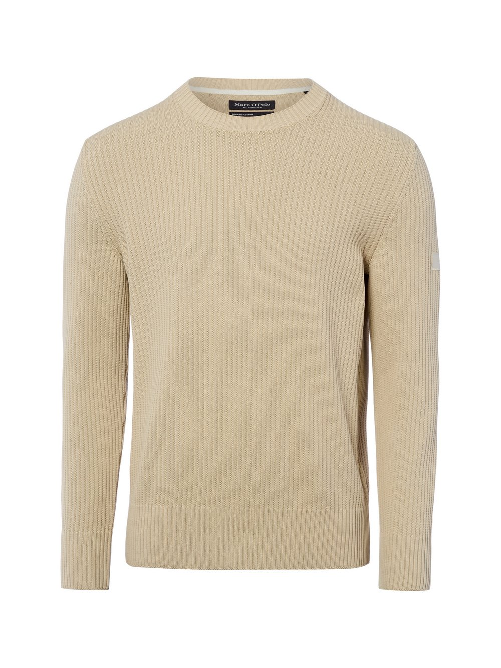 Marc O'Polo Męski sweter z dzianiny Mężczyźni Bawełna beżowy, XL