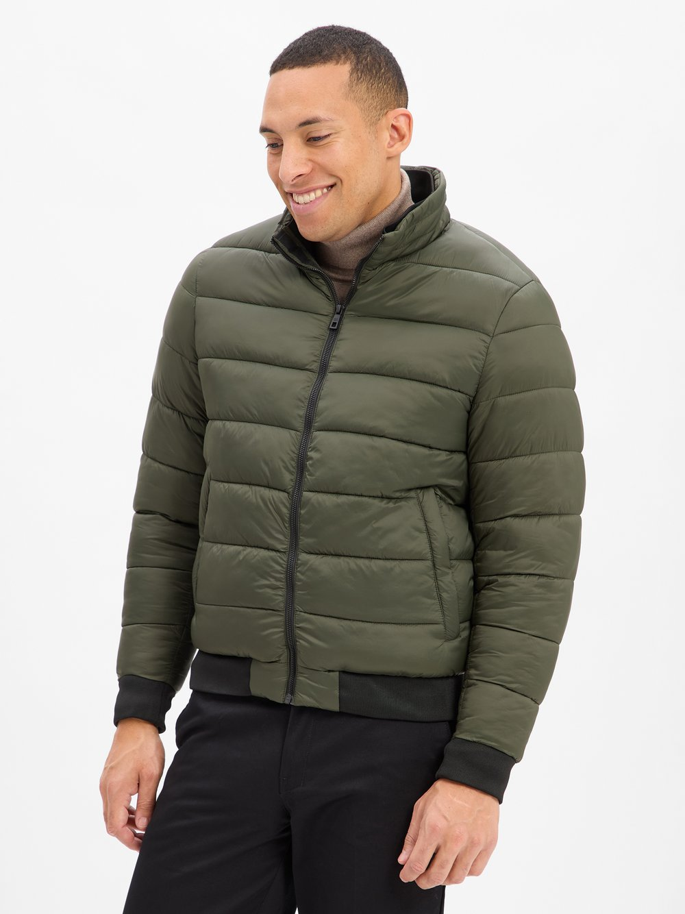 S4 Jackets Męska kurtka pikowana - Vincent Mężczyźni zielony