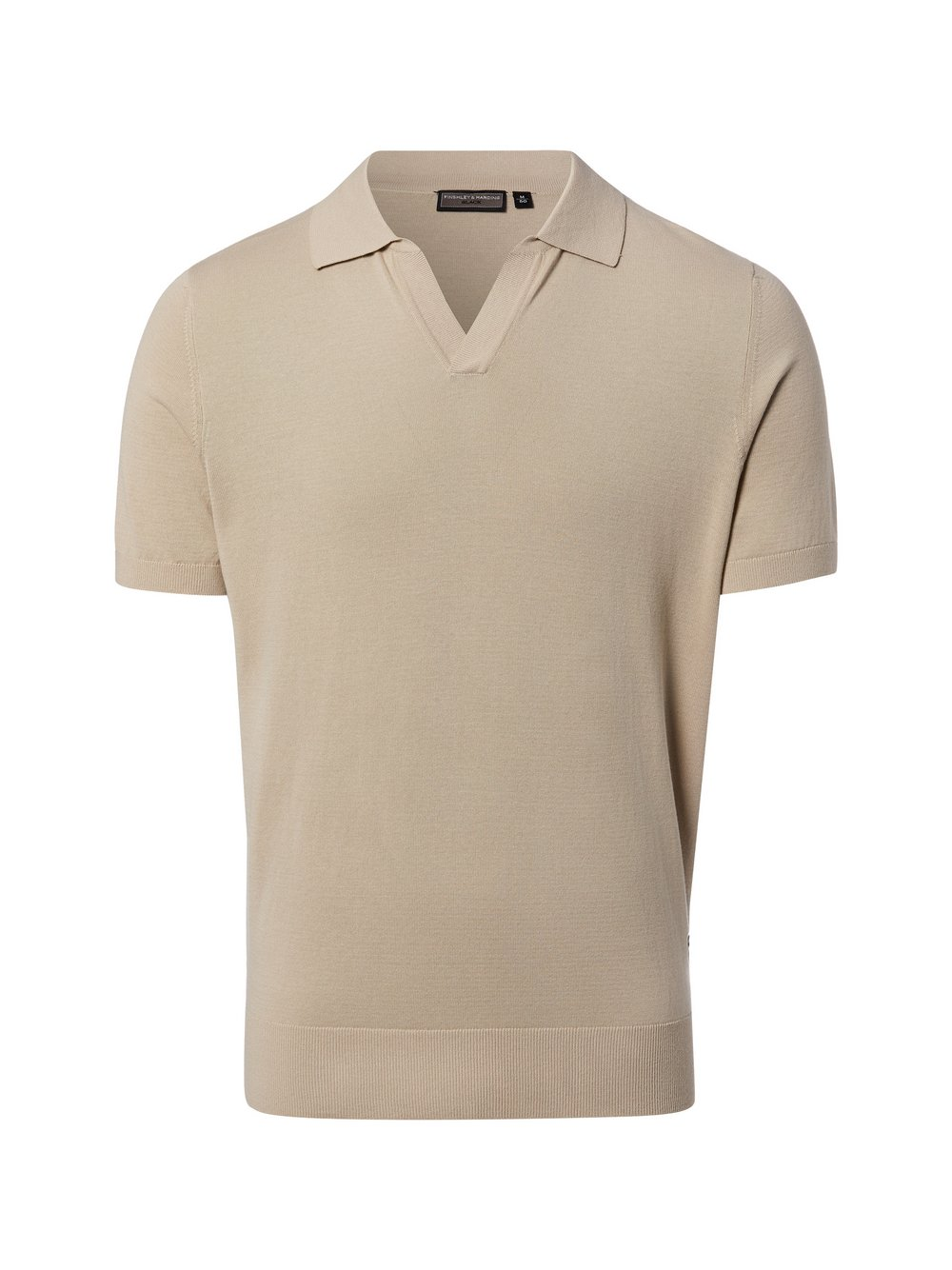 Finshley & Harding Męska koszulka polo z dzianiny Mężczyźni Bawełna beżowy, XXL