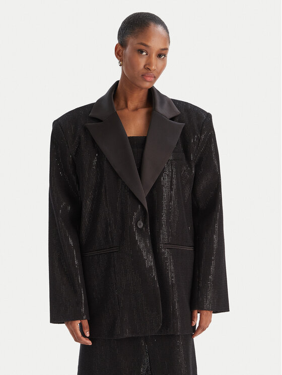 Eleh Marynarka EFW250252 Czarny Regular Fit