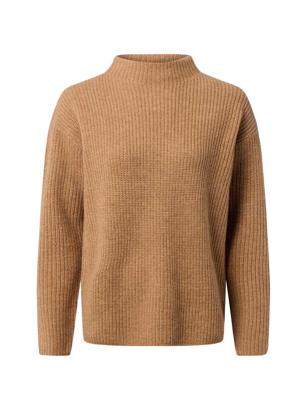 Marie Lund Sweter damski z dzianiny merino Kobiety Wełna merino brązowy, L