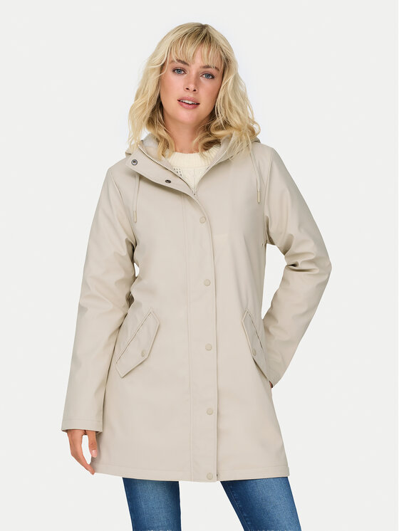 ONLY Kurtka przeciwdeszczowa Sally 15206116 Beżowy Regular Fit
