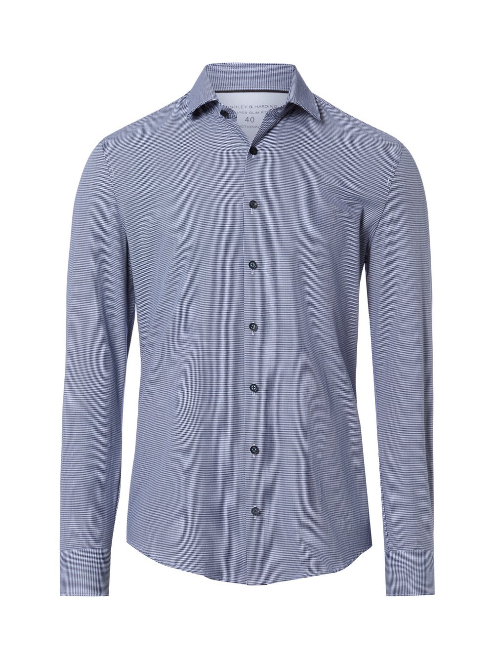 Finshley & Harding Koszula męska Mężczyźni Super Slim Fit niebieski|biały, 42