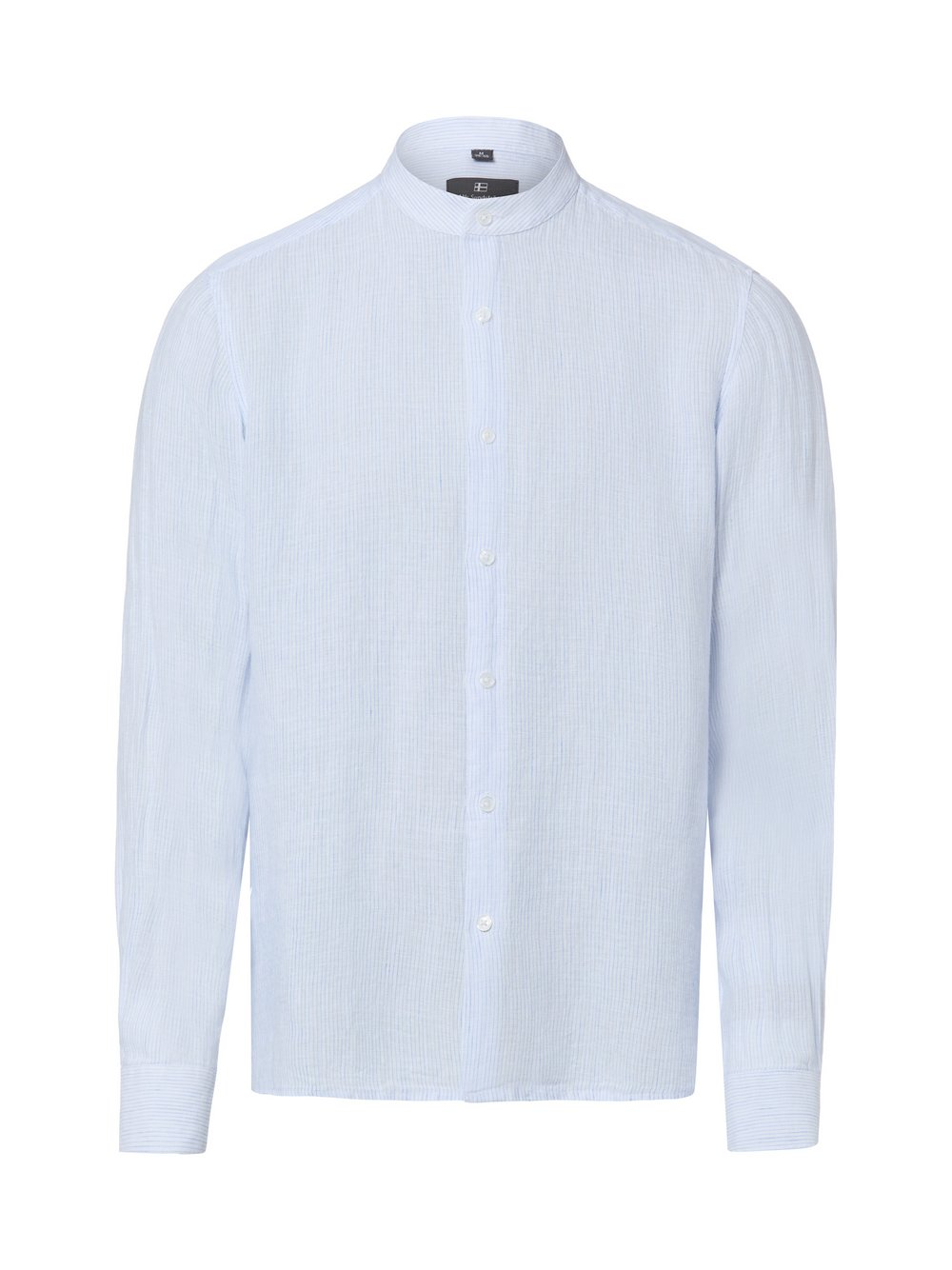 Nils Sundström Lniana koszula w stylu casual Mężczyźni Slim Fit len niebieski|biały, XL